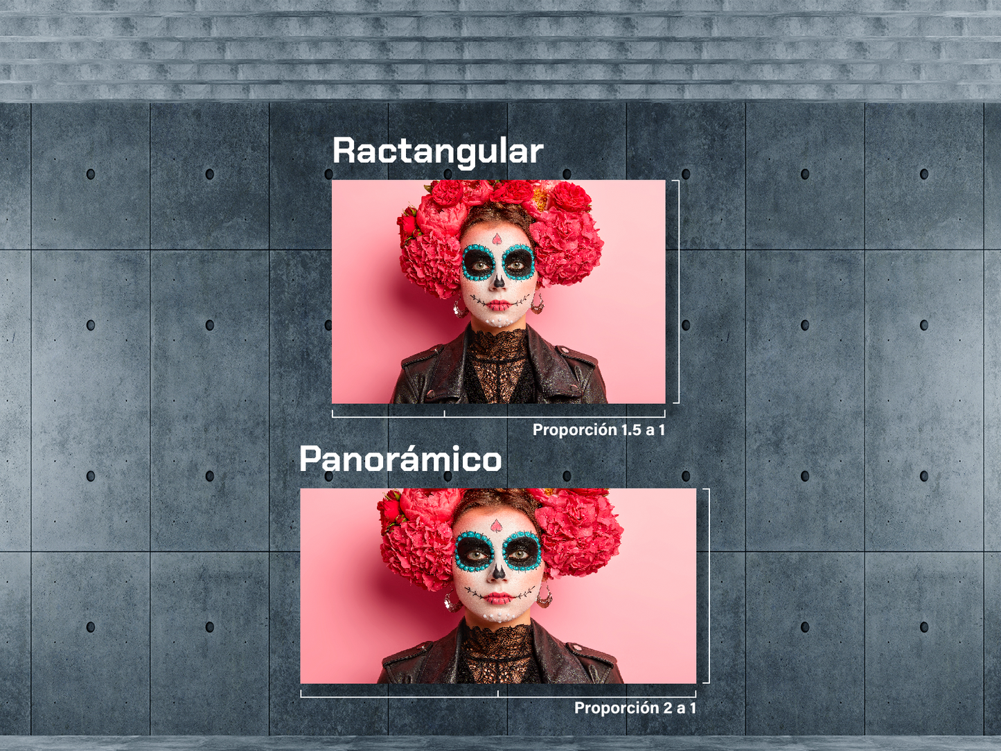 Catrina con claveles rosas