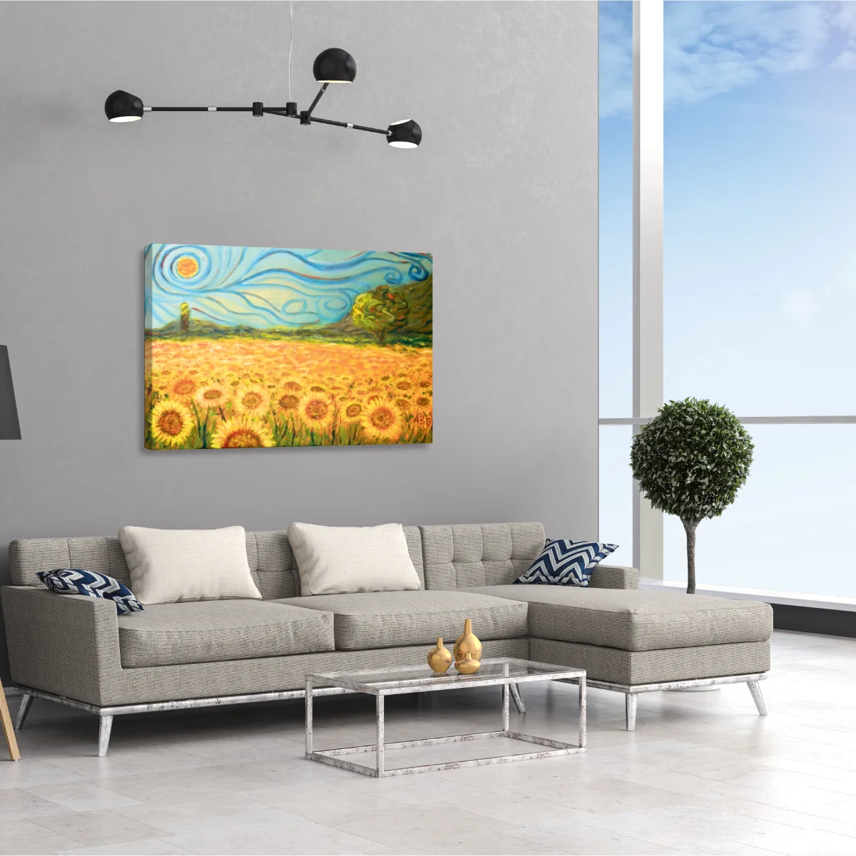 Cuadro Canvas Arte Campo De Girasoles Por Vincent Van Gogh