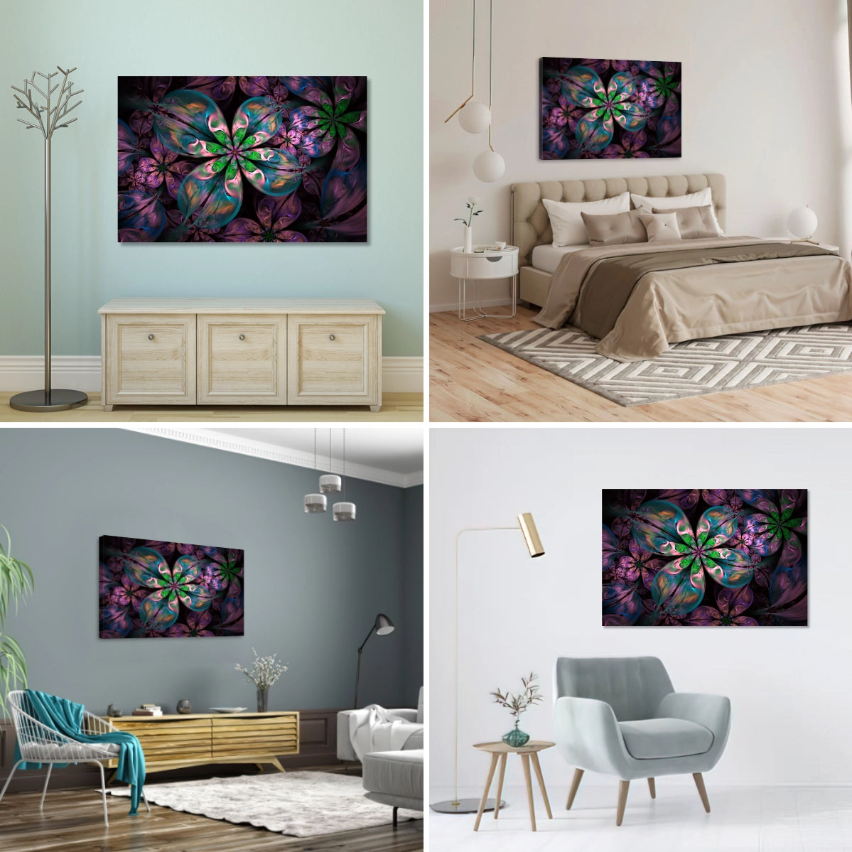 Flores Fractal Color Verde