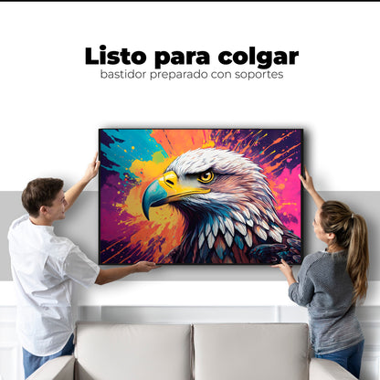 Cuadros Decorativos Canvas Revolution | Aguila Arcoiris | Colgar