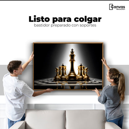 Cuadros Decorativos Canvas Revolution | Ajedrez De Oro | Colgar