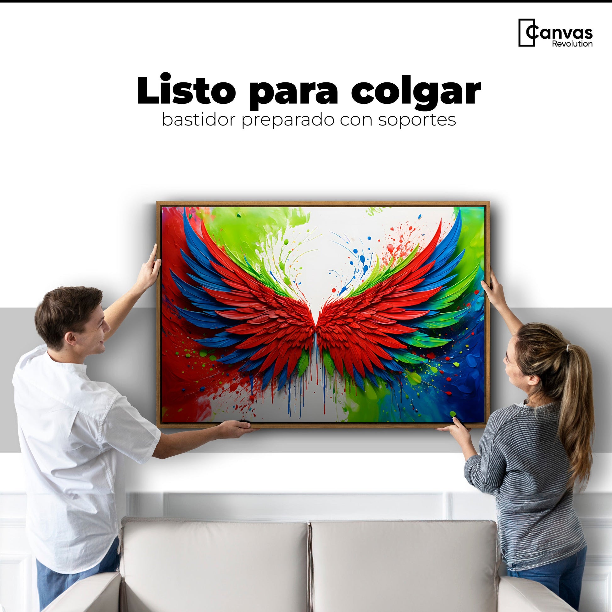 Cuadros Decorativos Canvas Revolution | Alas Angel Brillo | Colgar