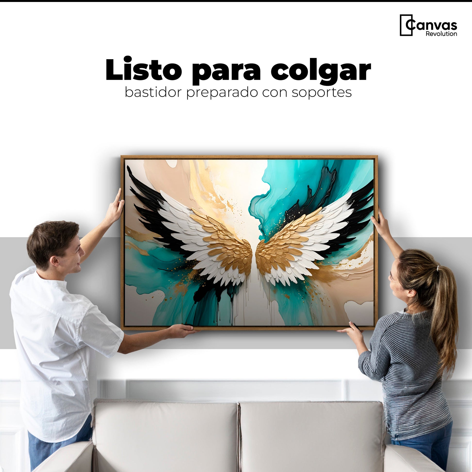 Cuadros Decorativos Canvas Revolution | Alas Angel Lumino | Colgar