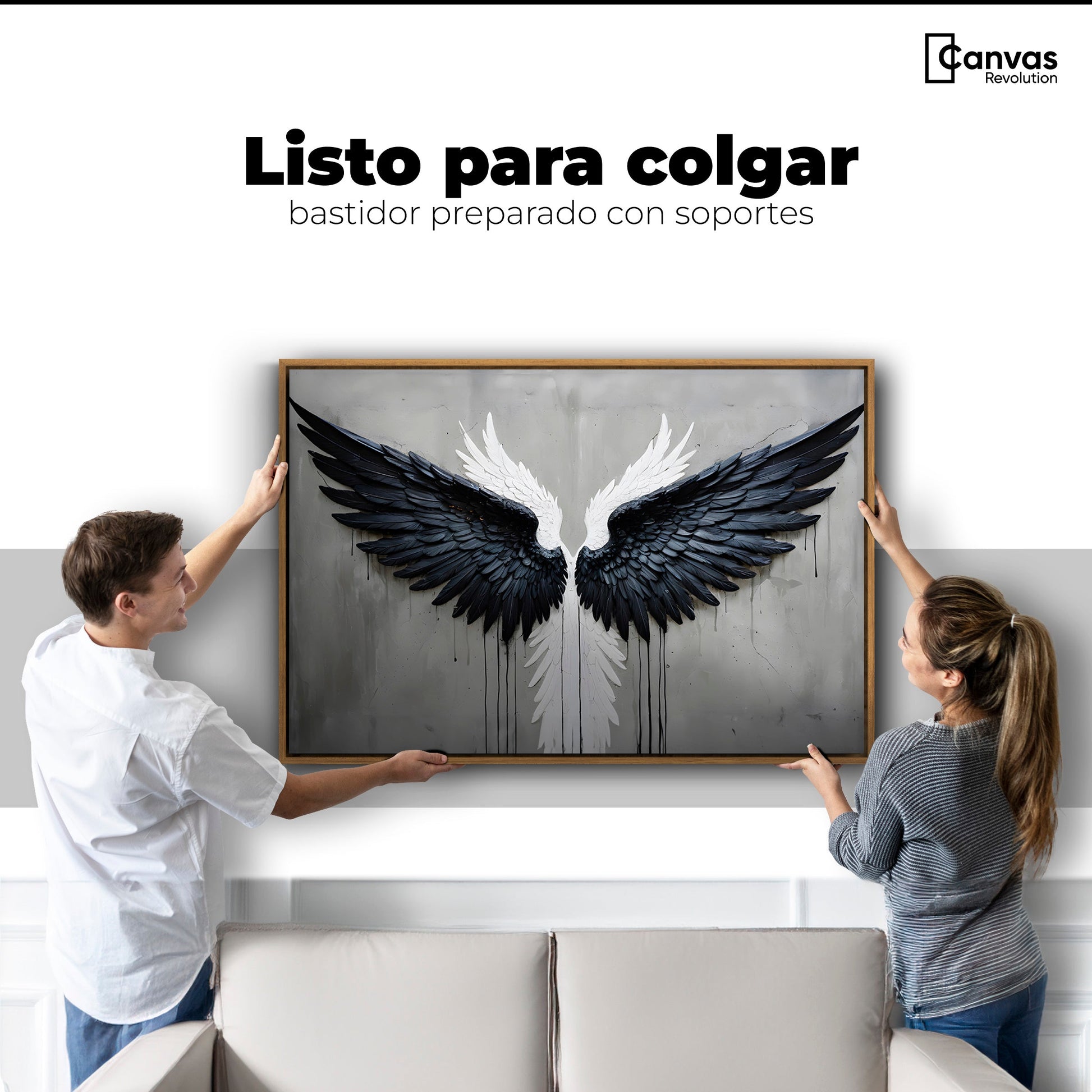 Cuadros Decorativos Canvas Revolution | Alas Angel Oscuro | Colgar