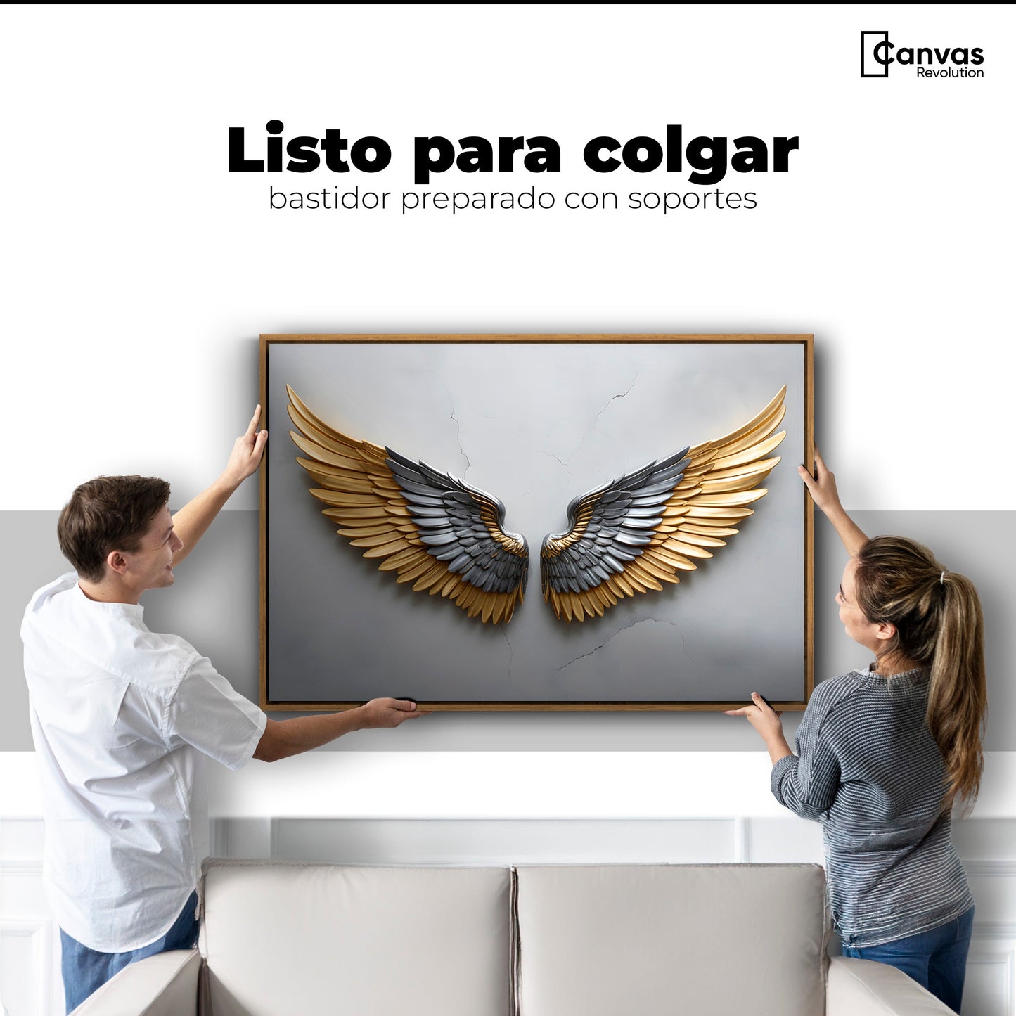 Cuadros Decorativos Canvas Revolution | Alas Angel Sereno | Colgar