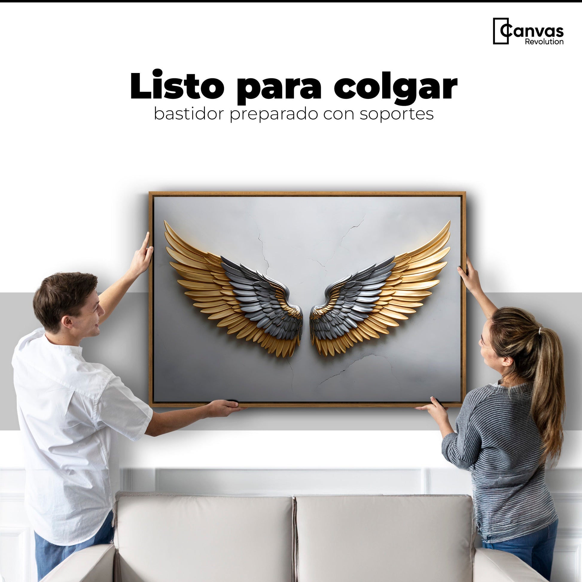 Cuadros Decorativos Canvas Revolution | Alas Angel Sereno | Colgar