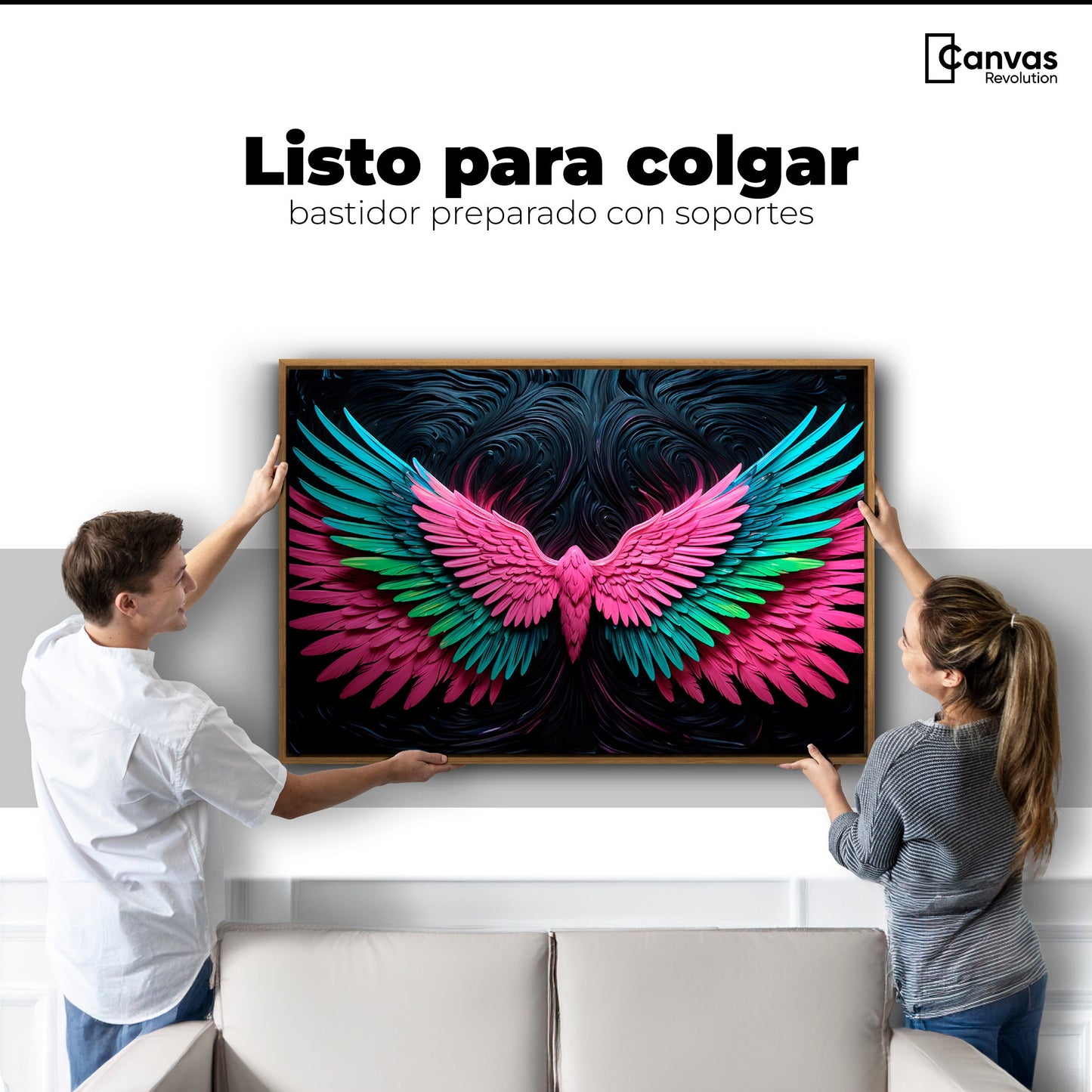 Cuadros Decorativos Canvas Revolution | Alas Luz Angeles | Colgar