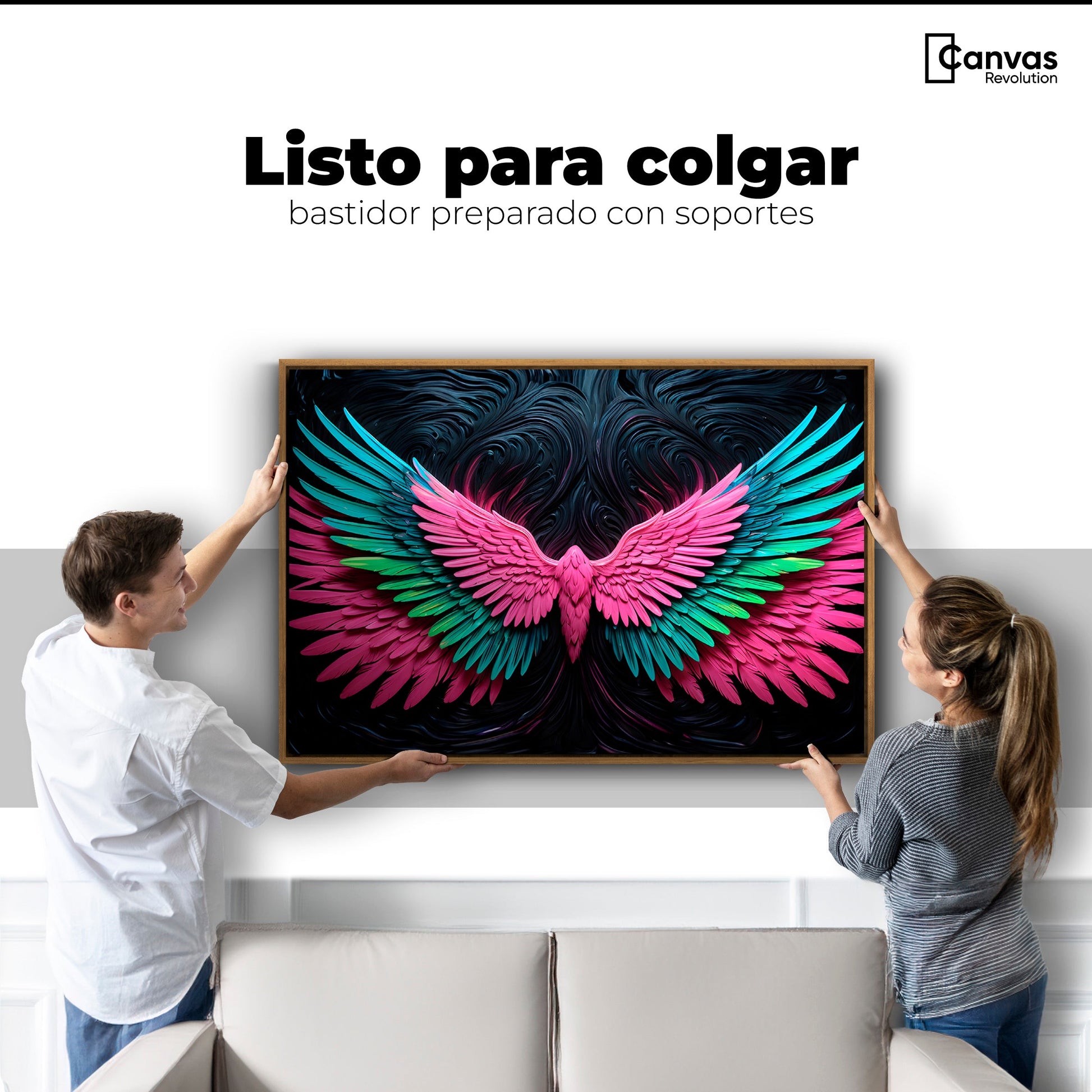 Cuadros Decorativos Canvas Revolution | Alas Luz Angeles | Colgar