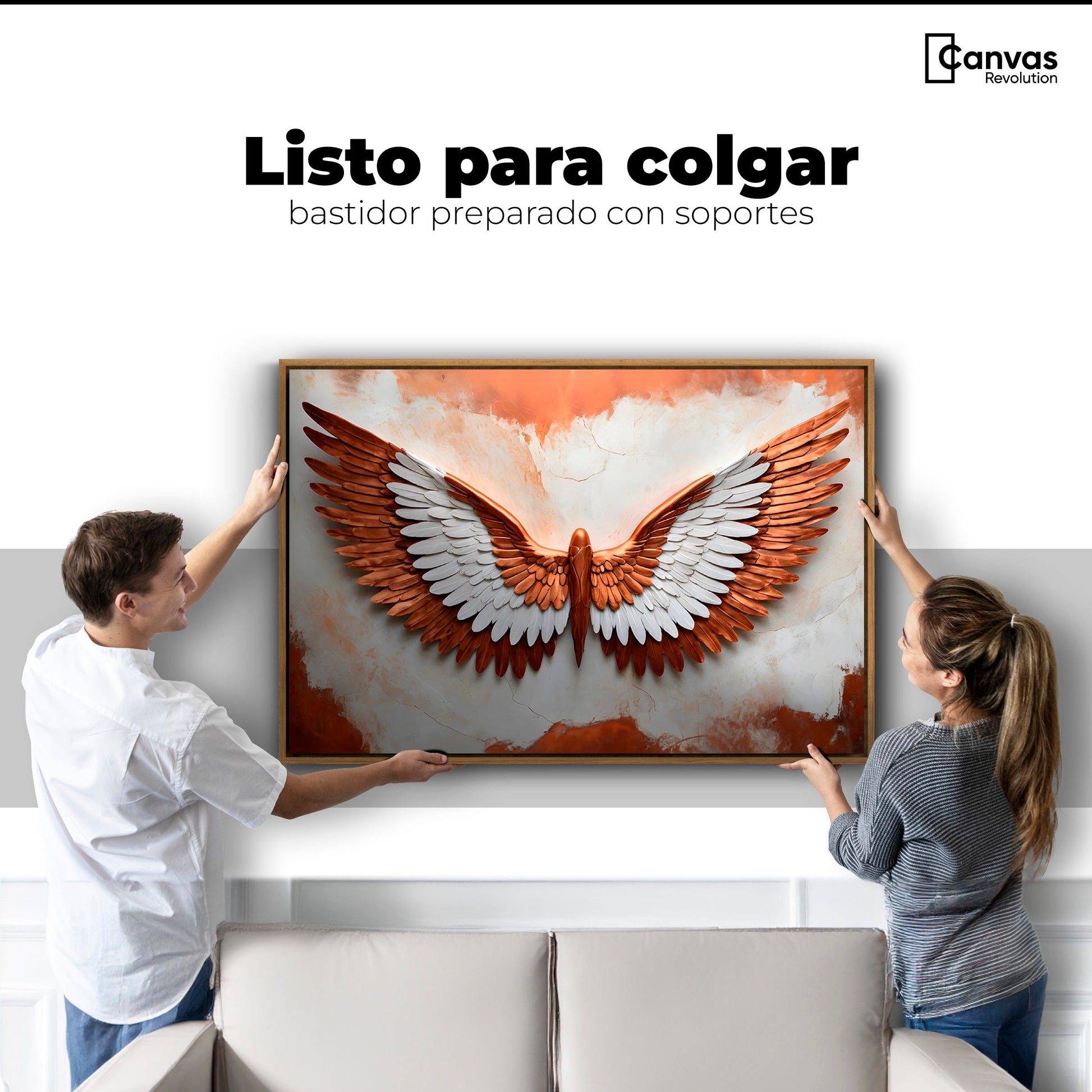 Cuadros Decorativos Canvas Revolution | Alas Vibrante Sol | Colgar