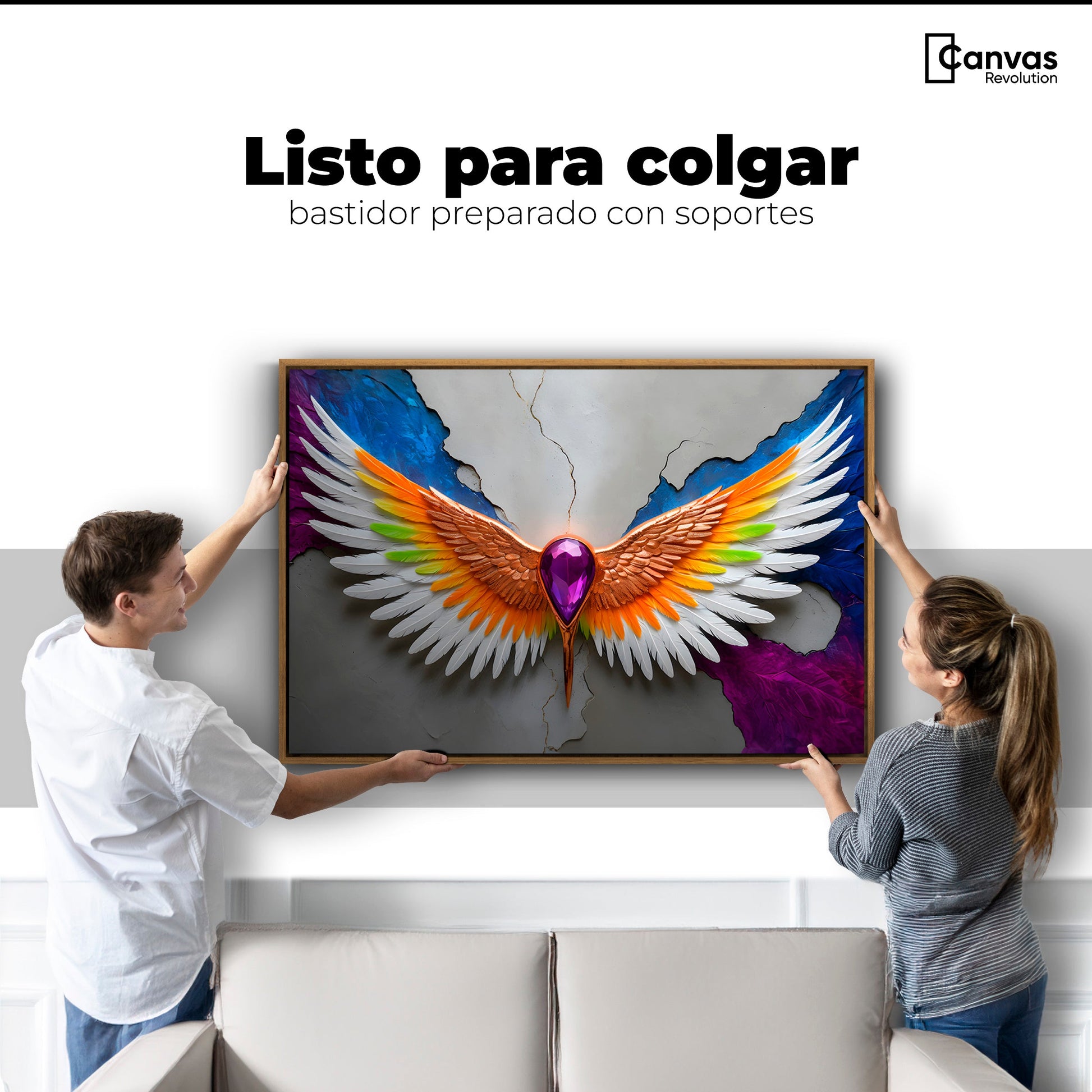 Cuadros Decorativos Canvas Revolution | Alas Vuelo Puro | Colgar