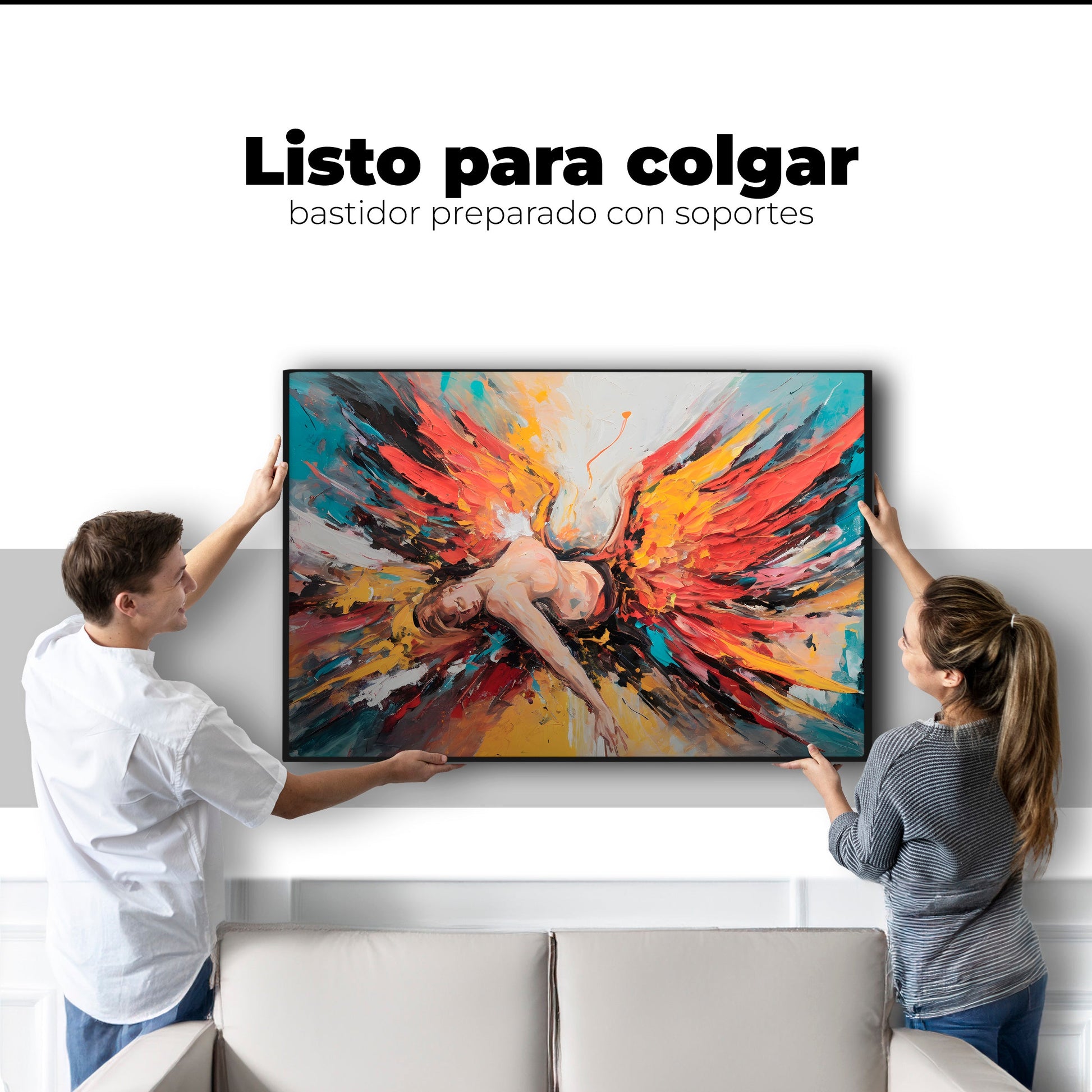 Cuadros Decorativos Canvas Revolution | Angel Caido Colores | Colgar