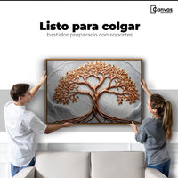 Cuadros Decorativos Canvas Revolution | Arbol Piedra Oro | Colgar