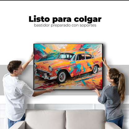 Cuadros Decorativos Canvas Revolution | Auto Retro Colorido | Colgar