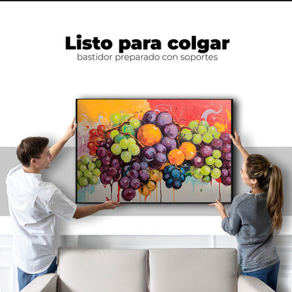 Cuadros Decorativos Canvas Revolution | Bodegon Con Uvas | Colgar