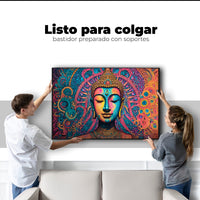Cuadros Decorativos Canvas Revolution | Buda Mandala Neon | Colgar
