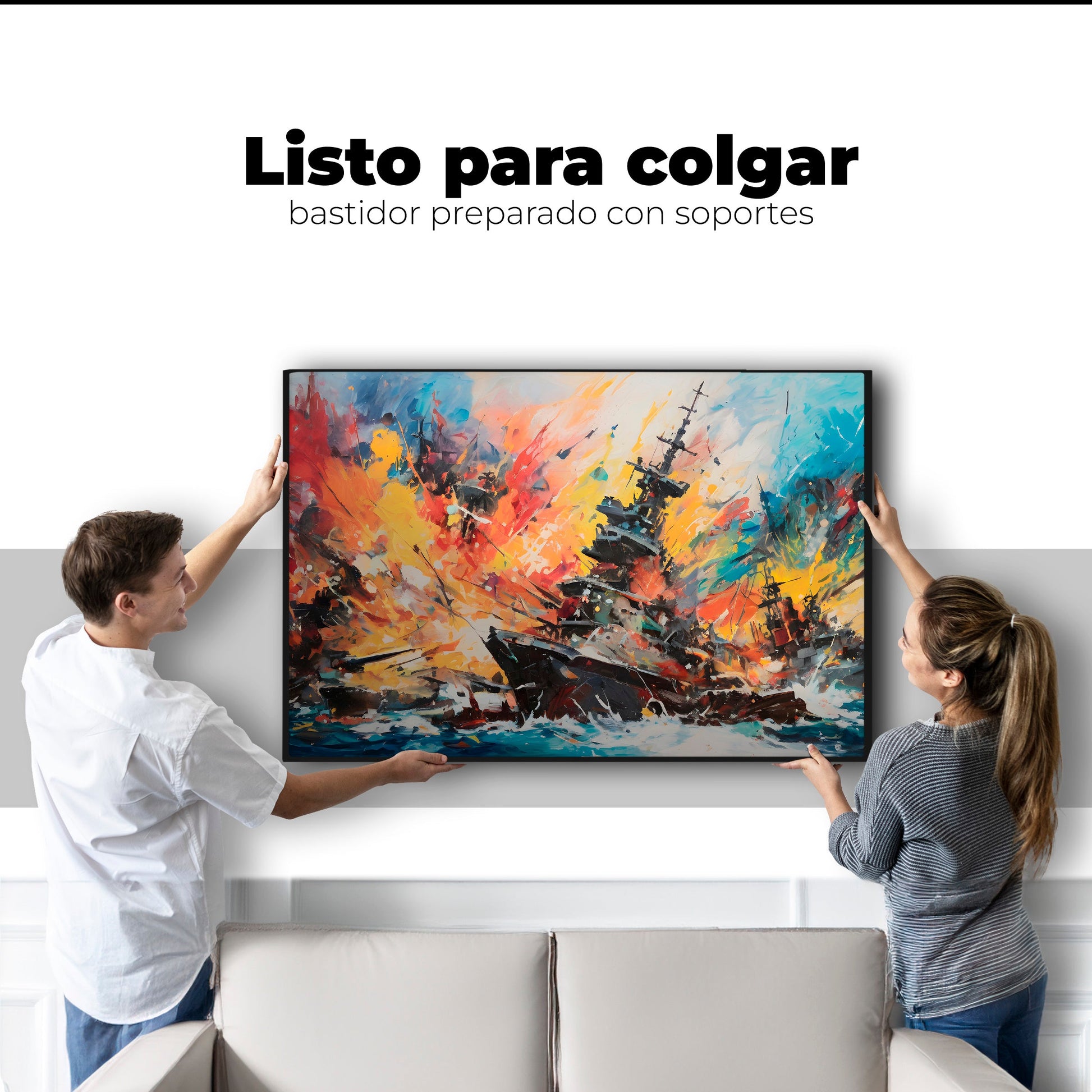 Cuadros Decorativos Canvas Revolution | Buque Explosivo | Colgar