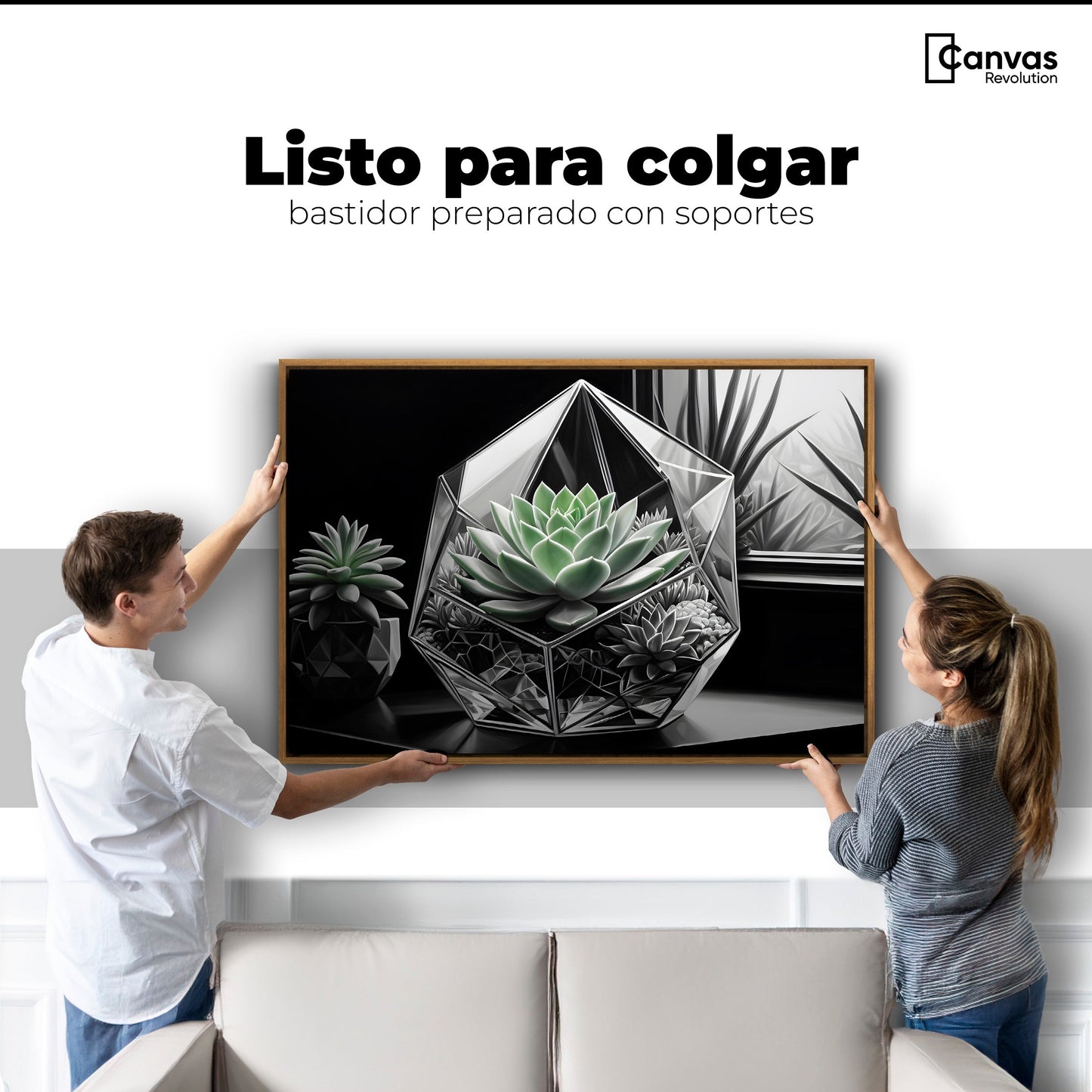 Cuadros Decorativos Canvas Revolution | Cactus Esmeralda | Colgar