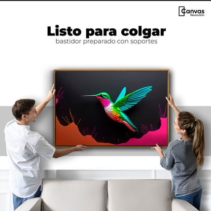 Cuadros Decorativos Canvas Revolution | Colibri En Colores | Colgar
