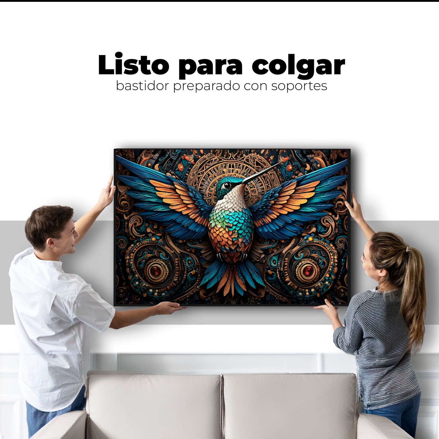 Cuadros Decorativos Canvas Revolution | Colibri Mecanico | Colgar