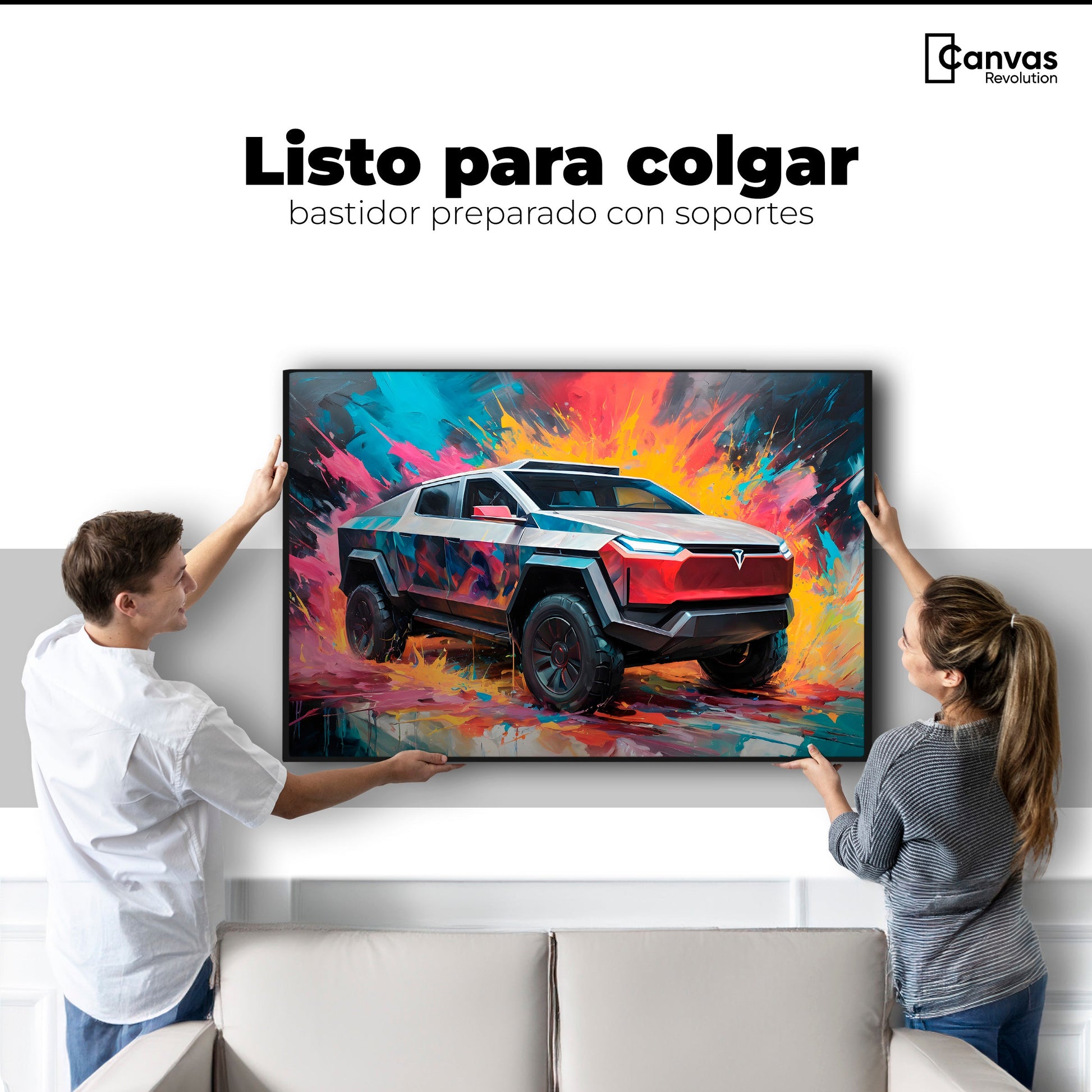 Cuadros Decorativos Canvas Revolution | Cyber Colors Truck | Colgar