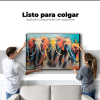 Cuadros Decorativos Canvas Revolution | Elefantes Corriendo | Colgar