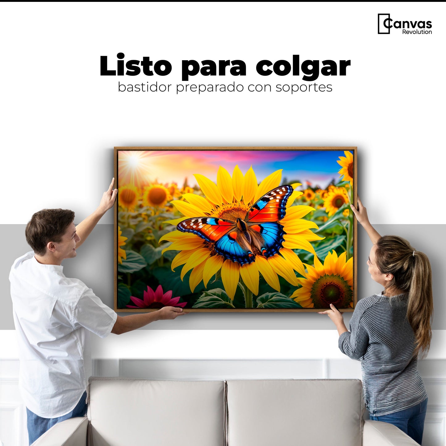 Cuadros Decorativos Canvas Revolution | Girasol Y Colores | Colgar