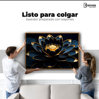Cuadros Decorativos Canvas Revolution | Loto Negro Oro | Colgar