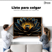 Cuadros Decorativos Canvas Revolution | Loto Oro Oscuro | Colgar