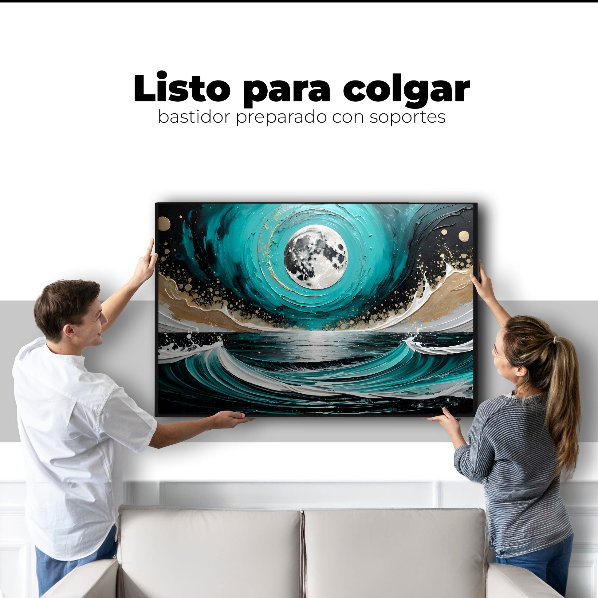 Cuadros Decorativos Canvas Revolution | Luna Y Marea Real | Colgar