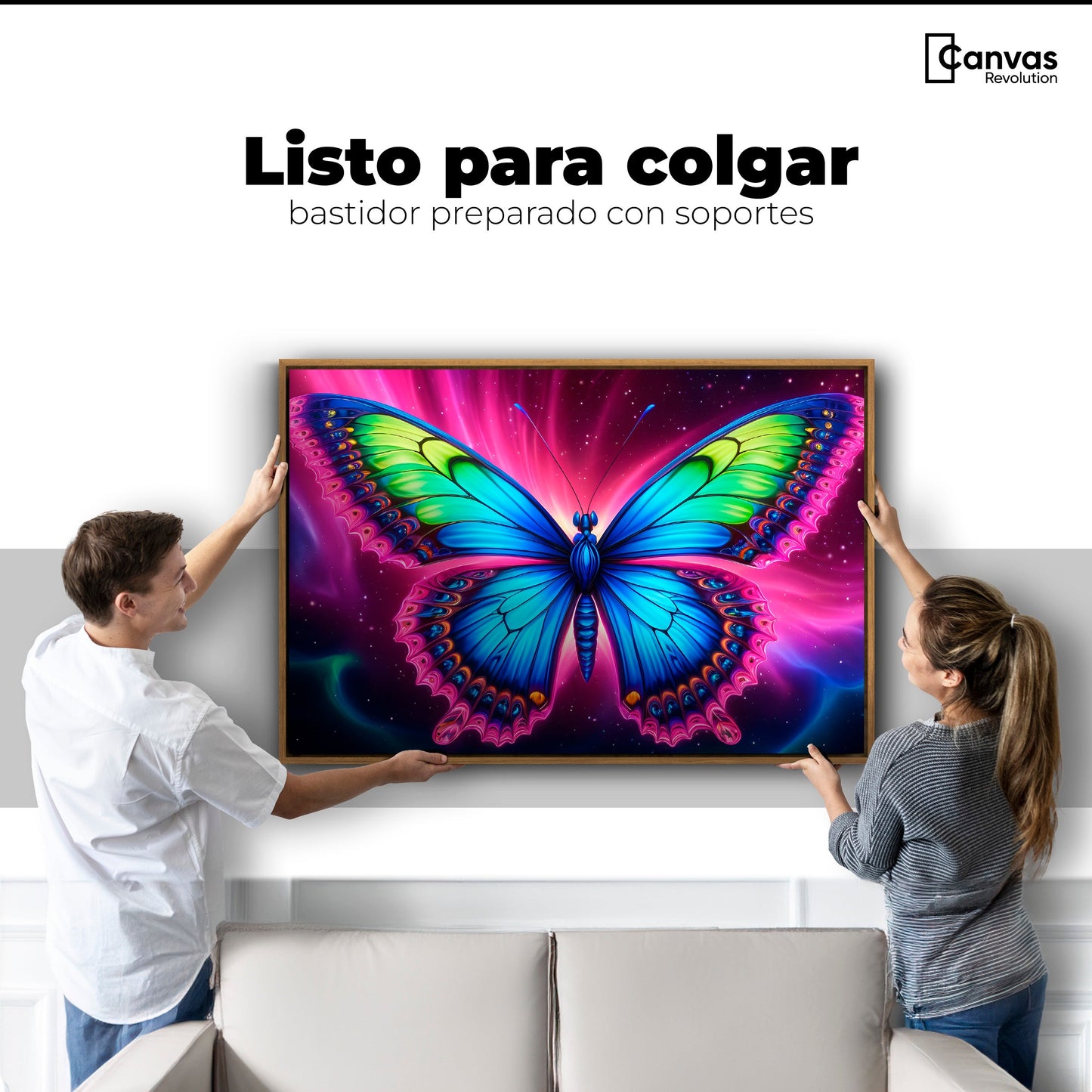 Cuadros Decorativos Canvas Revolution | Mariposa Nebulosa | Colgar