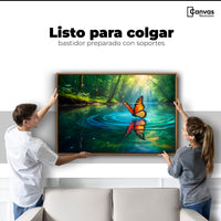 Cuadros Decorativos Canvas Revolution | Mariposa Y Agua | Colgar