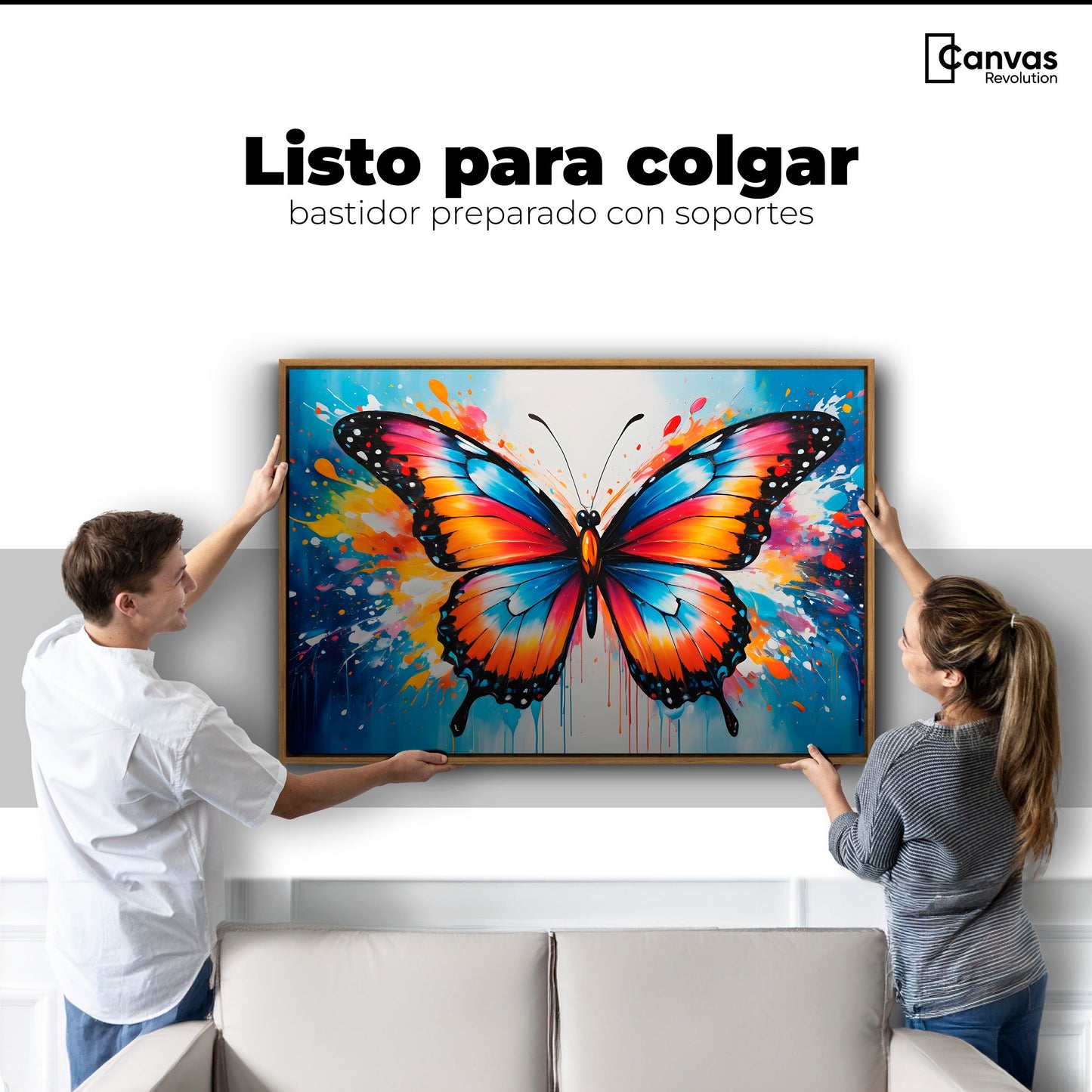 Cuadros Decorativos Canvas Revolution | Mariposa Y Arte | Colgar