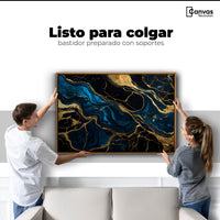 Cuadros Decorativos Canvas Revolution | Marmol Azul Oro | Colgar
