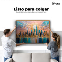 Cuadros Decorativos Canvas Revolution | Nueva York Dorada | Colgar