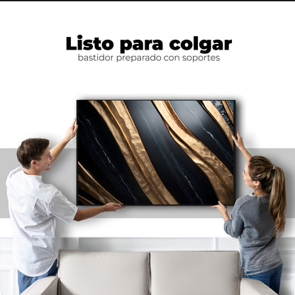 Cuadros Decorativos Canvas Revolution | Obsidiana Dorada | Colgar