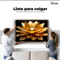 Cuadros Decorativos Canvas Revolution | Oro Flor Radiante | Colgar