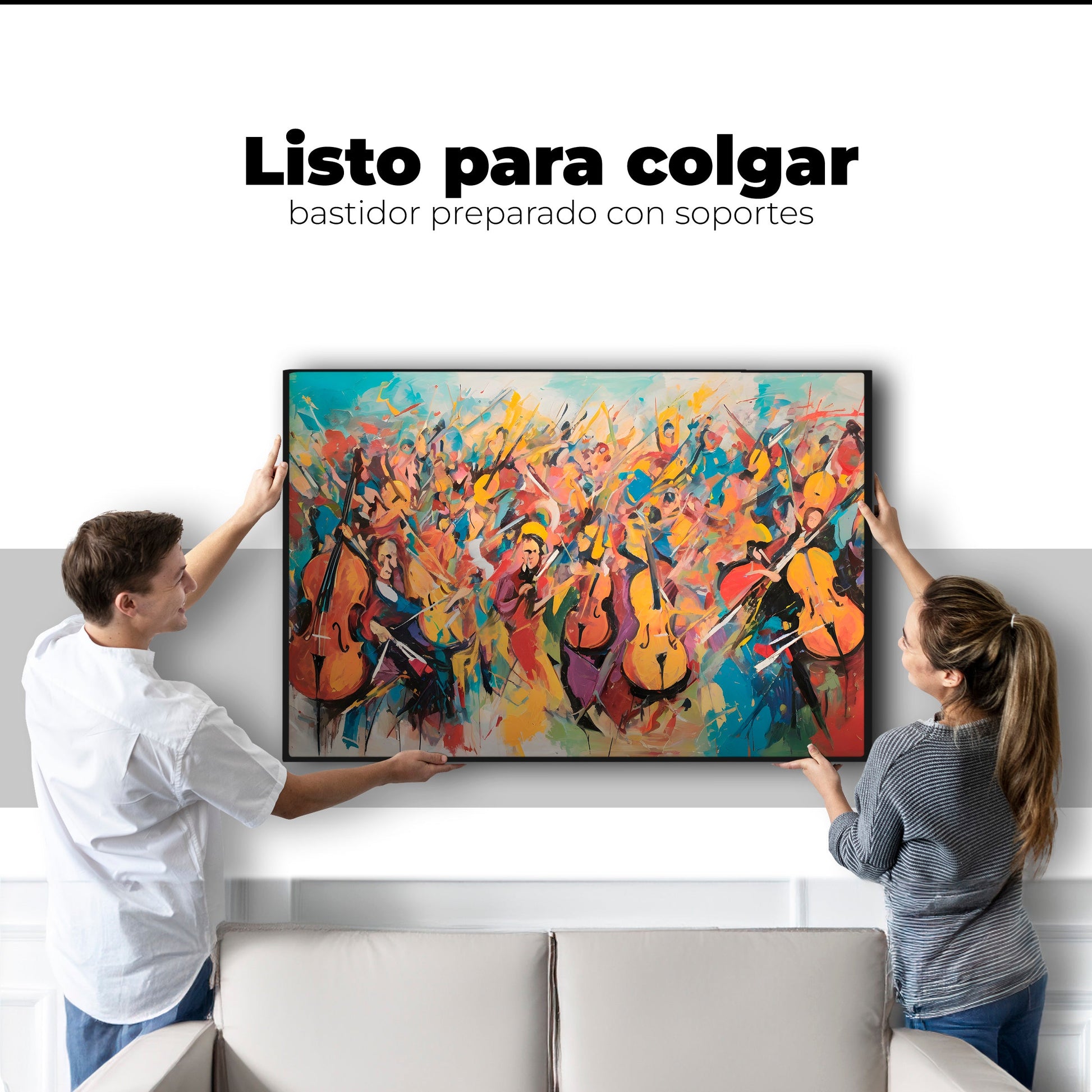 Cuadros Decorativos Canvas Revolution | Orquesta De Colores | Colgar