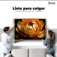 Cuadros Decorativos Canvas Revolution | Peonia Dorada Flor | Colgar