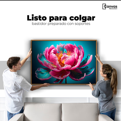 Cuadros Decorativos Canvas Revolution | Peonia Radiante | Colgar