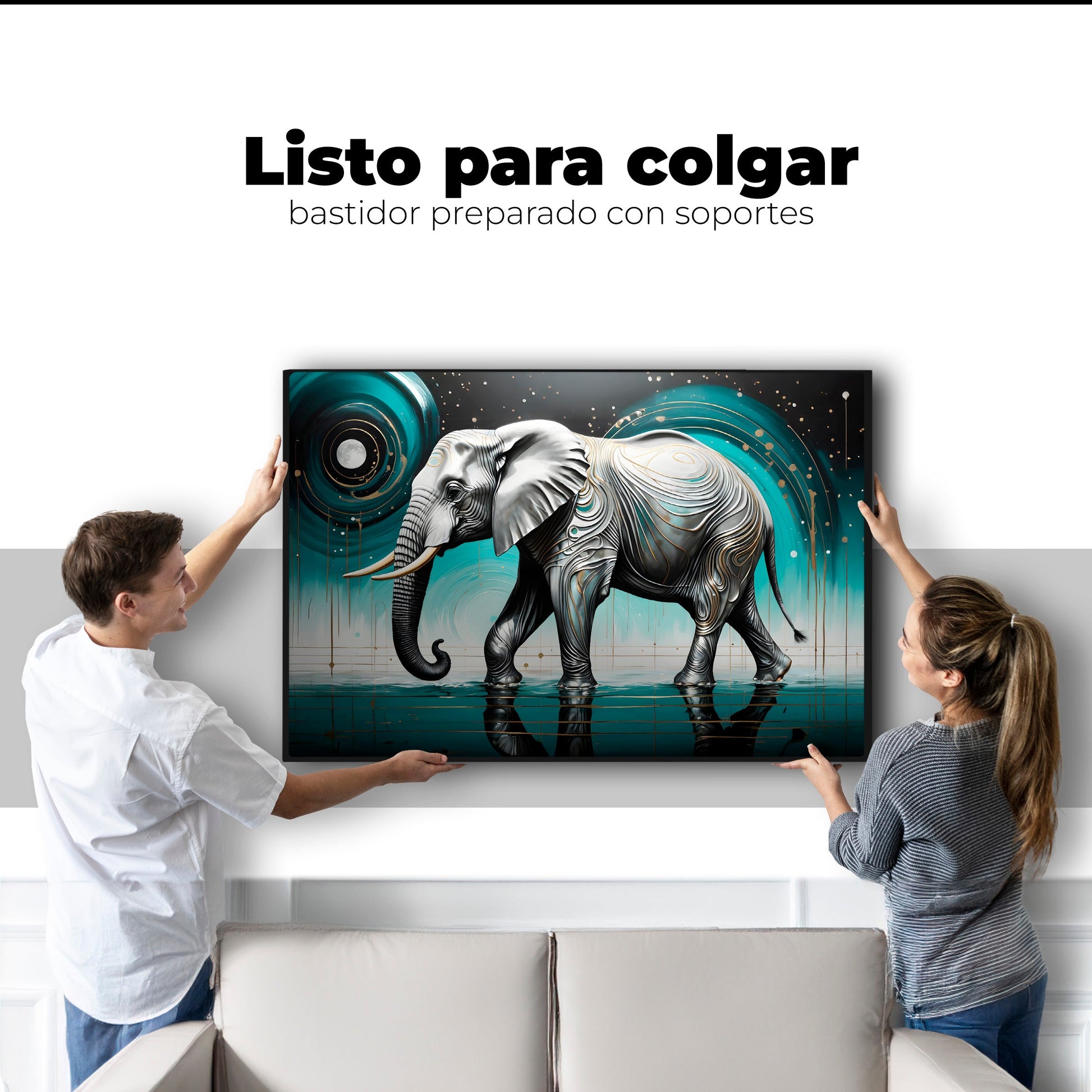 Cuadros Decorativos Canvas Revolution | Poder Elefante | Colgar