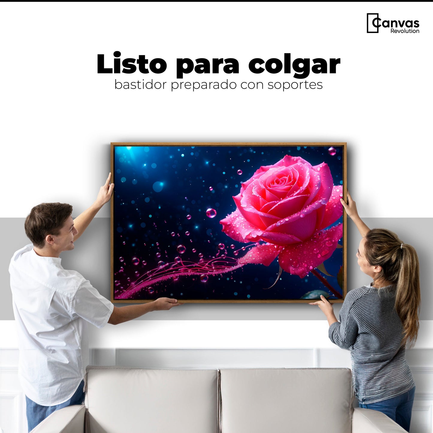 Cuadros Decorativos Canvas Revolution | Rosa Radiante Sueno | Colgar
