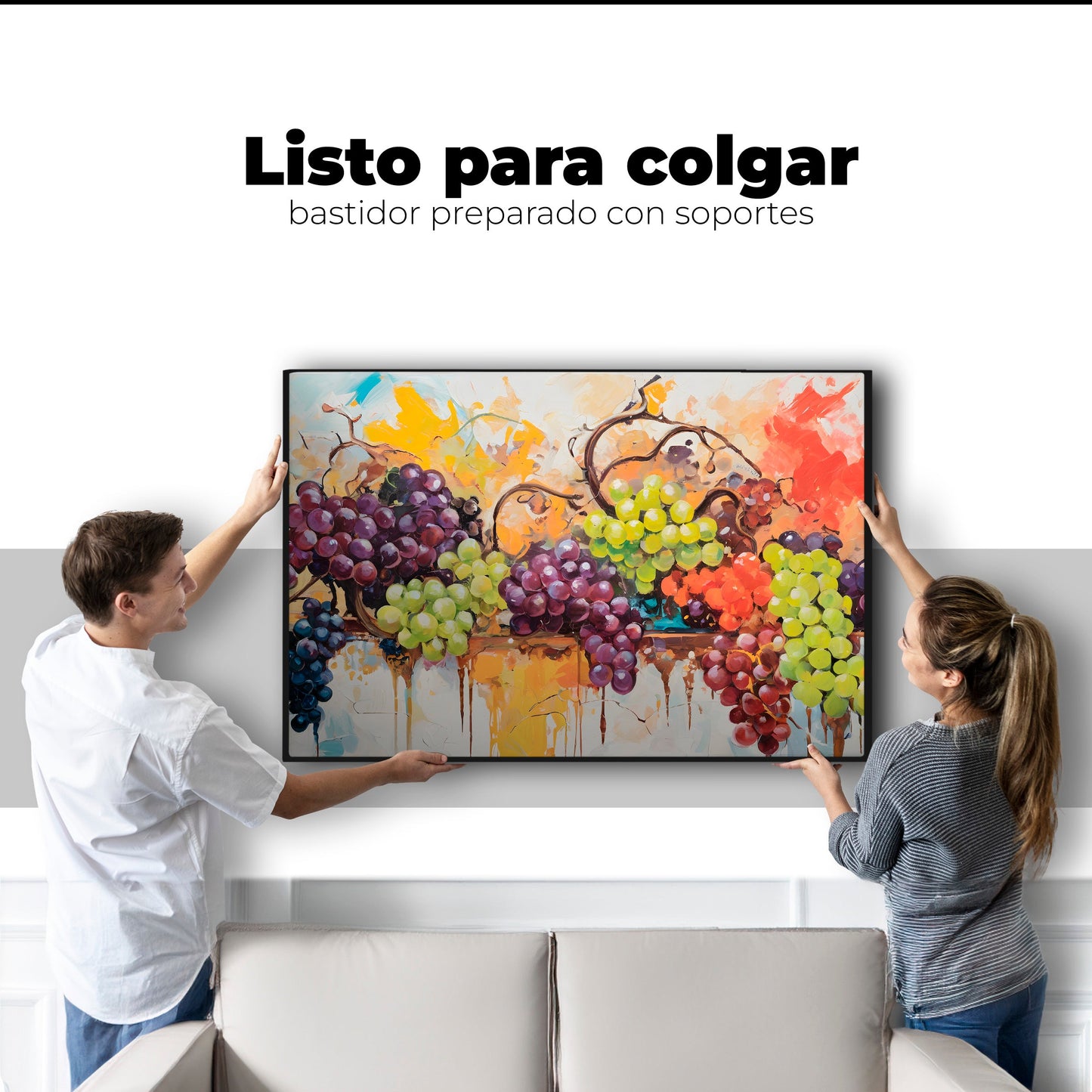 Cuadros Decorativos Canvas Revolution | Uvas Coloridas | Colgar