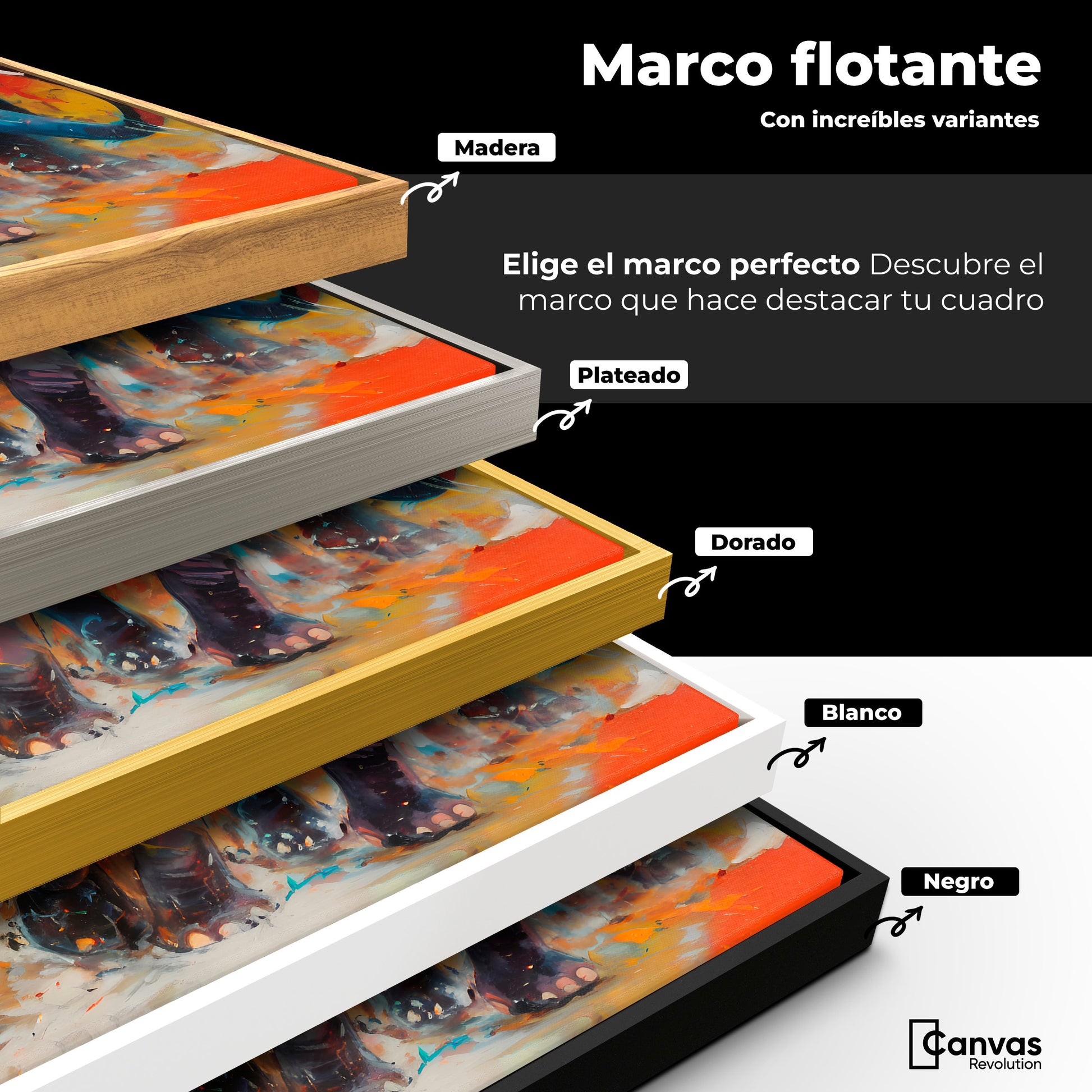 Cuadros Decorativos Canvas Revolution | Elefantes Corriendo | ColoresMarco