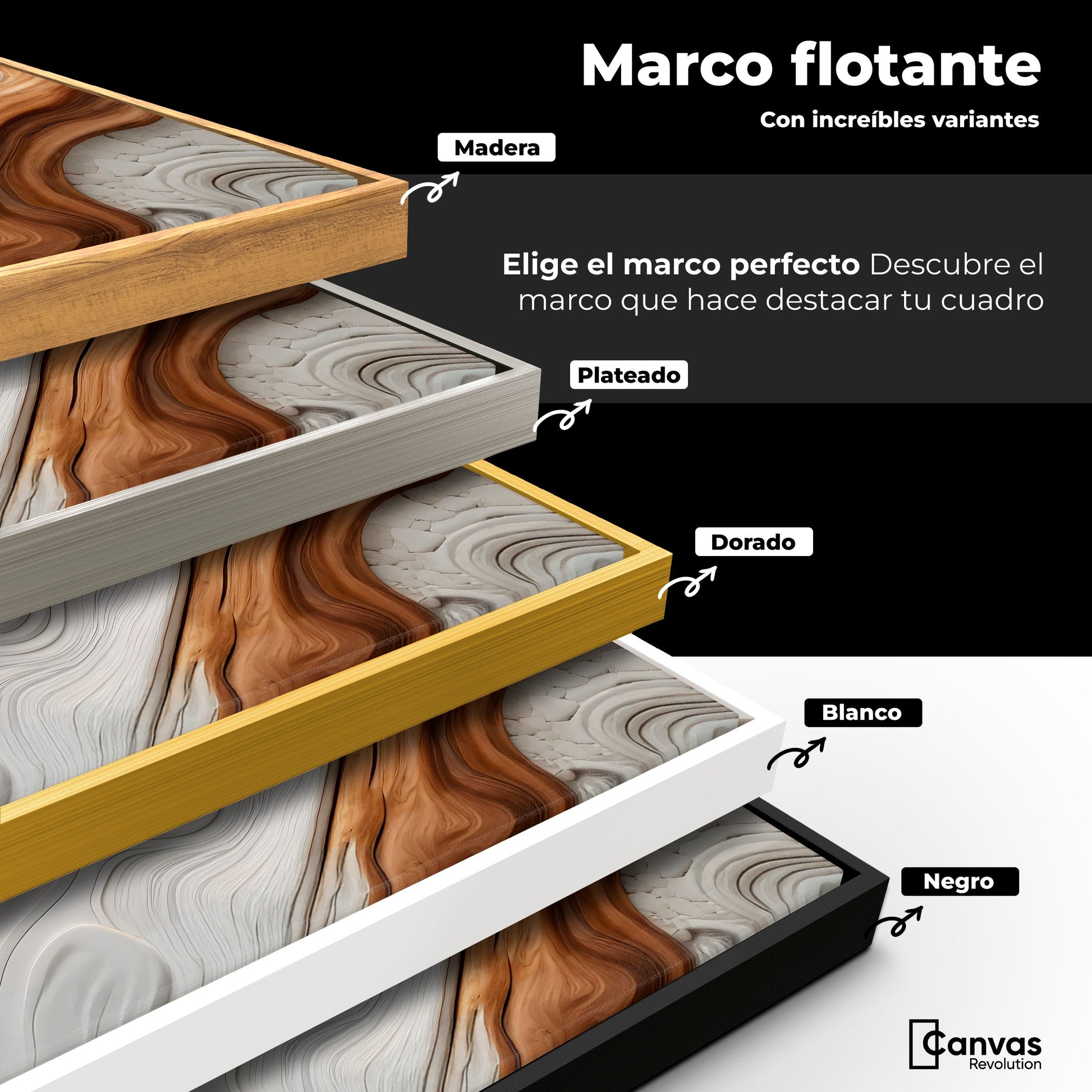 Cuadros Decorativos Canvas Revolution | Estratos Dorados | ColoresMarco