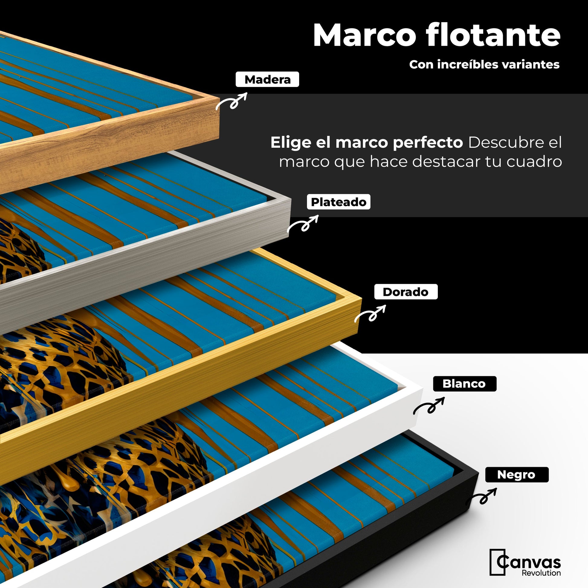 Cuadros Decorativos Canvas Revolution | Fuerza Felina Oro | ColoresMarco