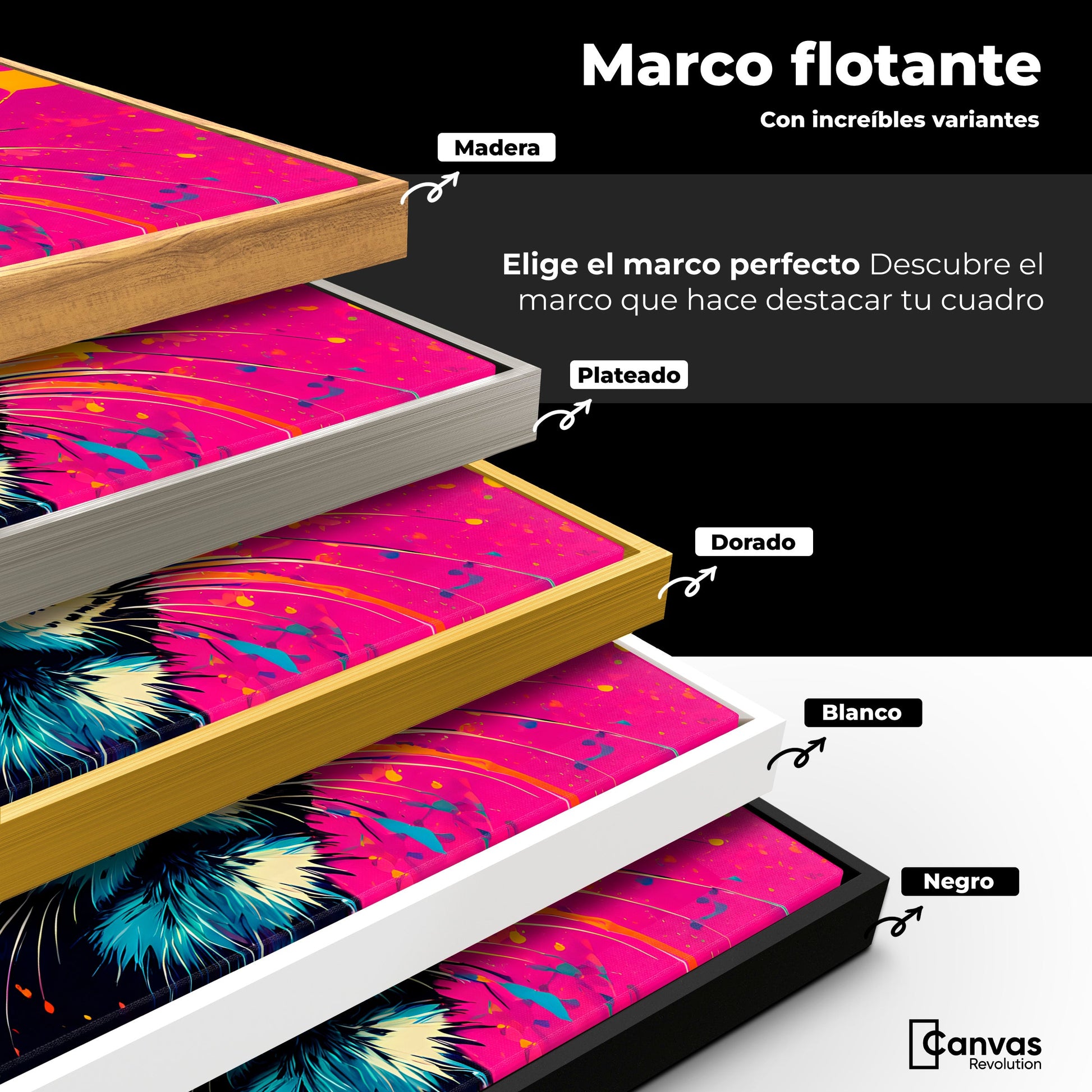 Cuadros Decorativos Canvas Revolution | Leopardo Colorido | ColoresMarco