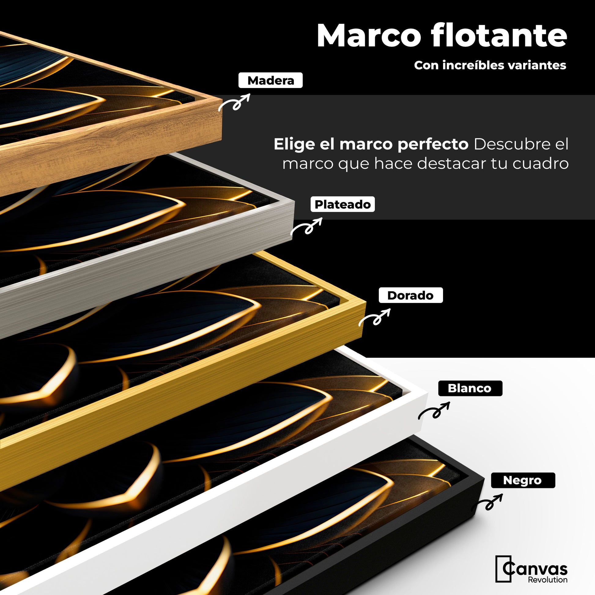 Cuadros Decorativos Canvas Revolution | Loto Oro Oscuro | ColoresMarco