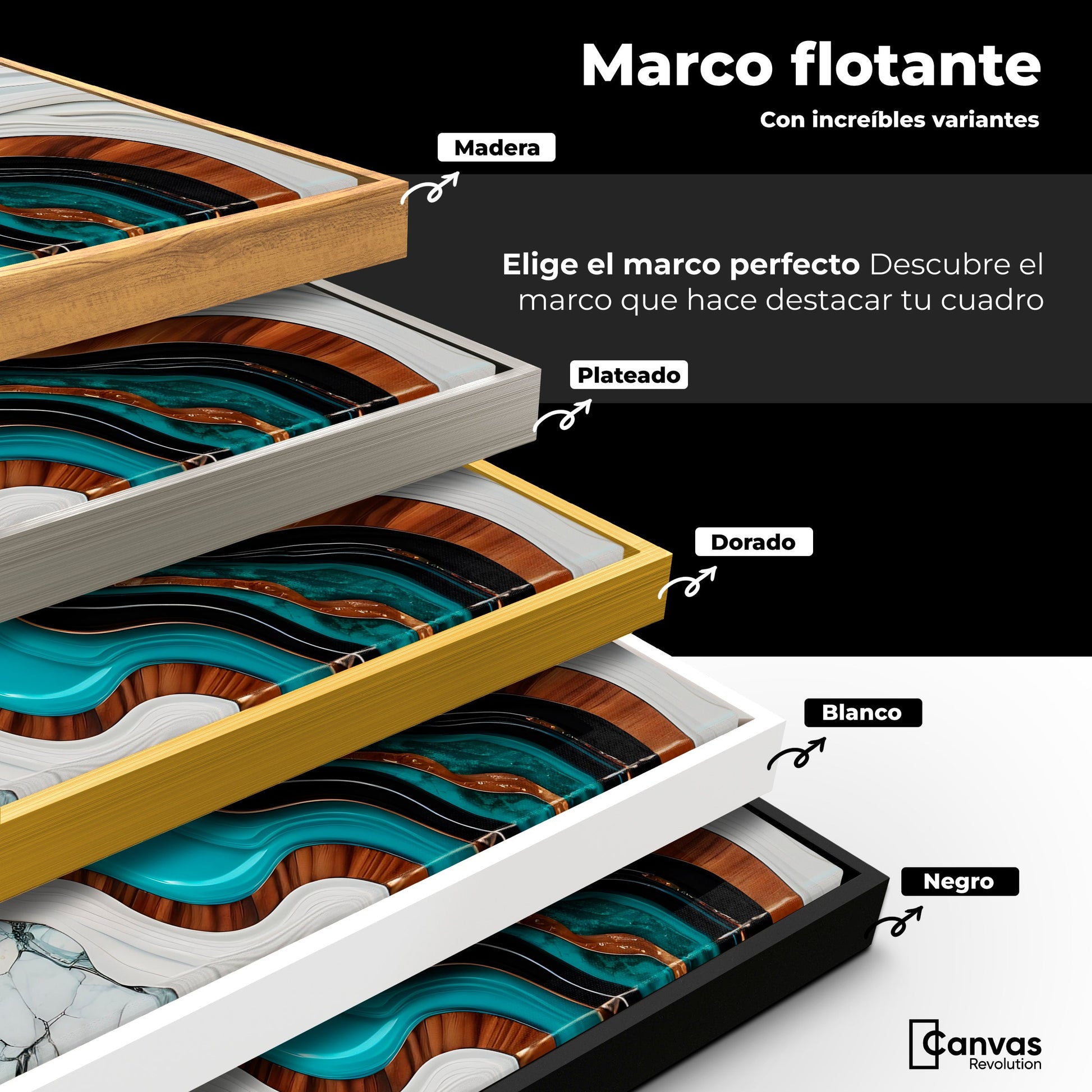 Cuadros Decorativos Canvas Revolution | Marmol Acuatico | ColoresMarco