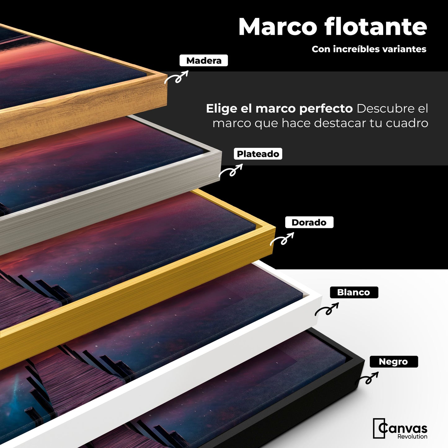 Cuadros Decorativos Canvas Revolution | Muelle Lago Estelar | ColoresMarco