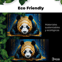 Cuadros Decorativos Canvas Revolution | Abrazo Panda Dorado | EcoFriendly